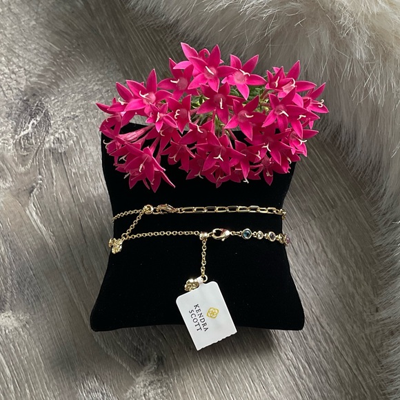 💖🩵Kendra Scott Mini Elisa and Abbie Gold Set of 2 Delicate Chain Bracelets - Picture 2 of 7